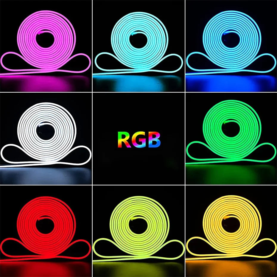 DC12V Waterproof LED Neon Light Strip RGB Dimmable 1m-10m 120Leds/m Tuya Smart WiFi/ Bluetooth/IR Remote Flexible Tape for Room