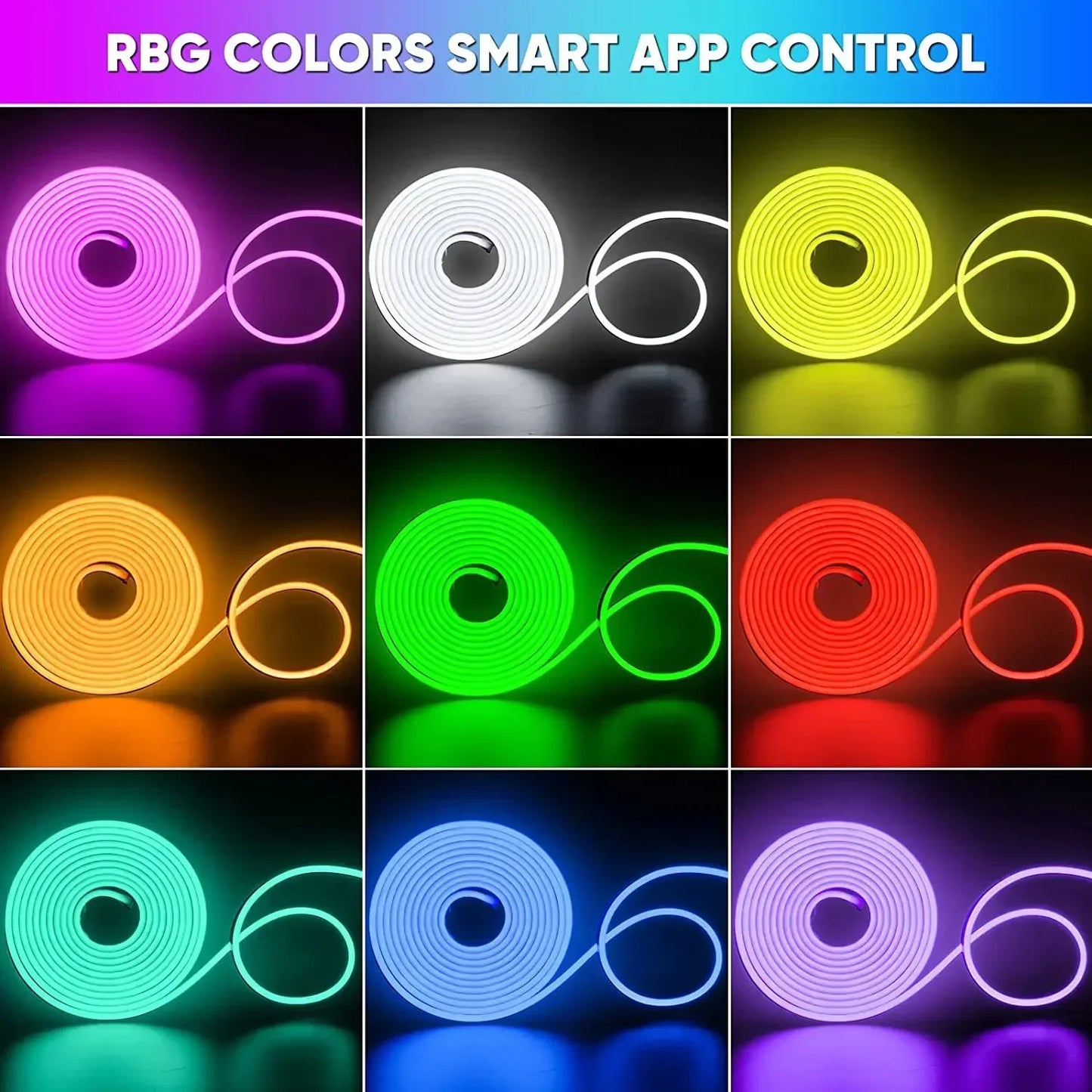 5V RGB Neon Strip Light 1M 2M 3M 5M USB Waterproof Flexible Ribbon Tape Neon Lights With Bluetooth Remote Control For Home Decor